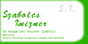 szabolcs knizner business card